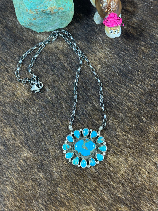 Kingman Cluster Fixed Pendant Necklace