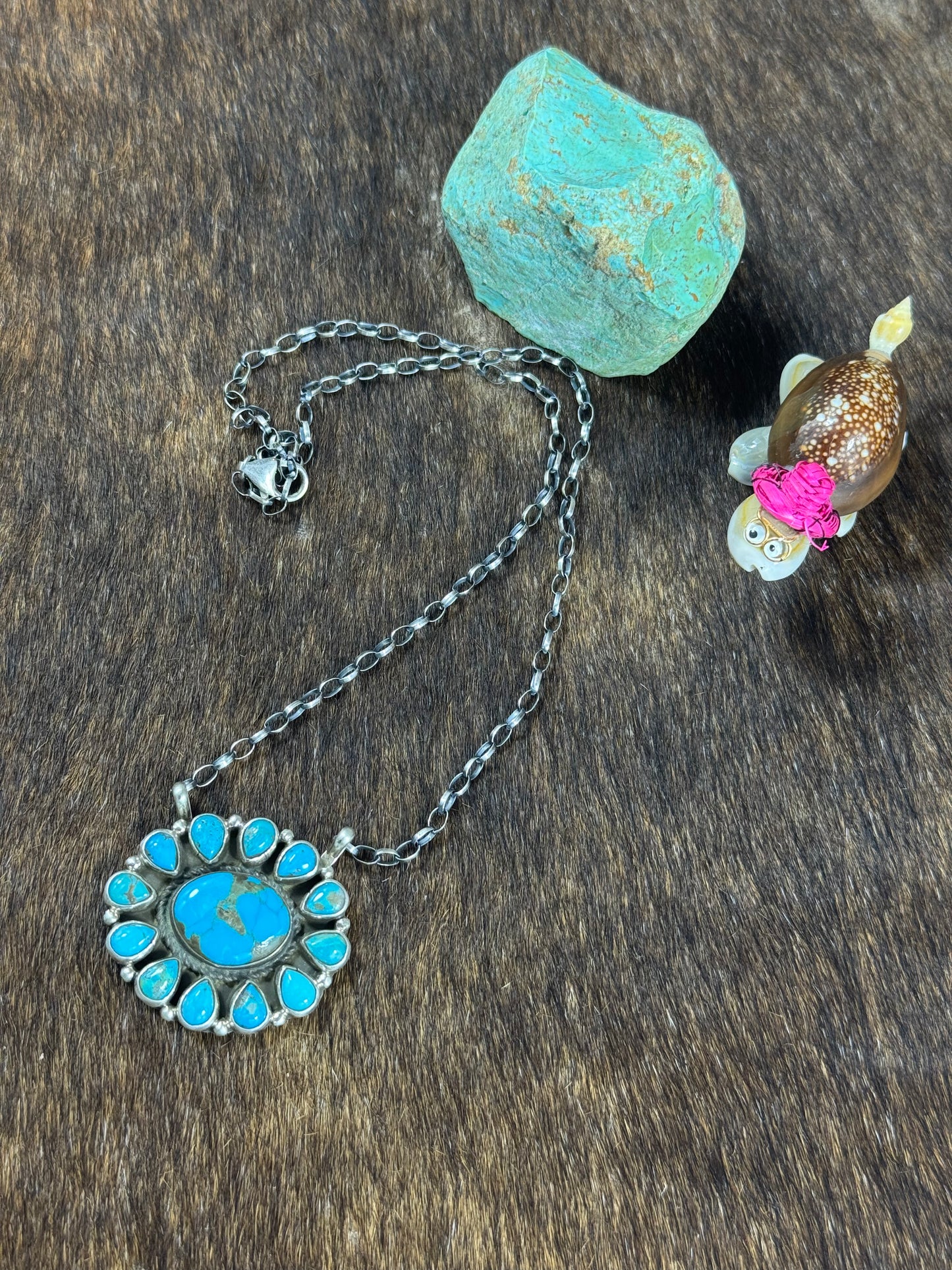 Kingman Cluster Fixed Pendant Necklace