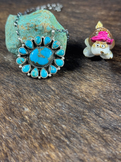 Kingman Cluster Fixed Pendant Necklace