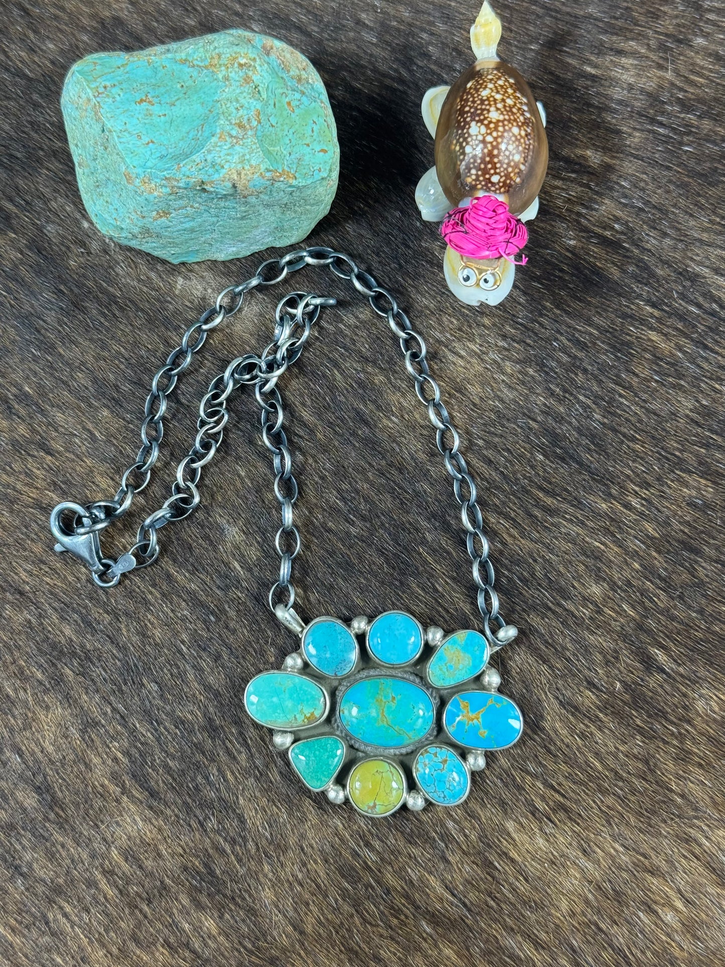 Kingman Cluster Fixed Pendant Necklace