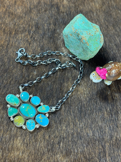 Kingman Cluster Fixed Pendant Necklace
