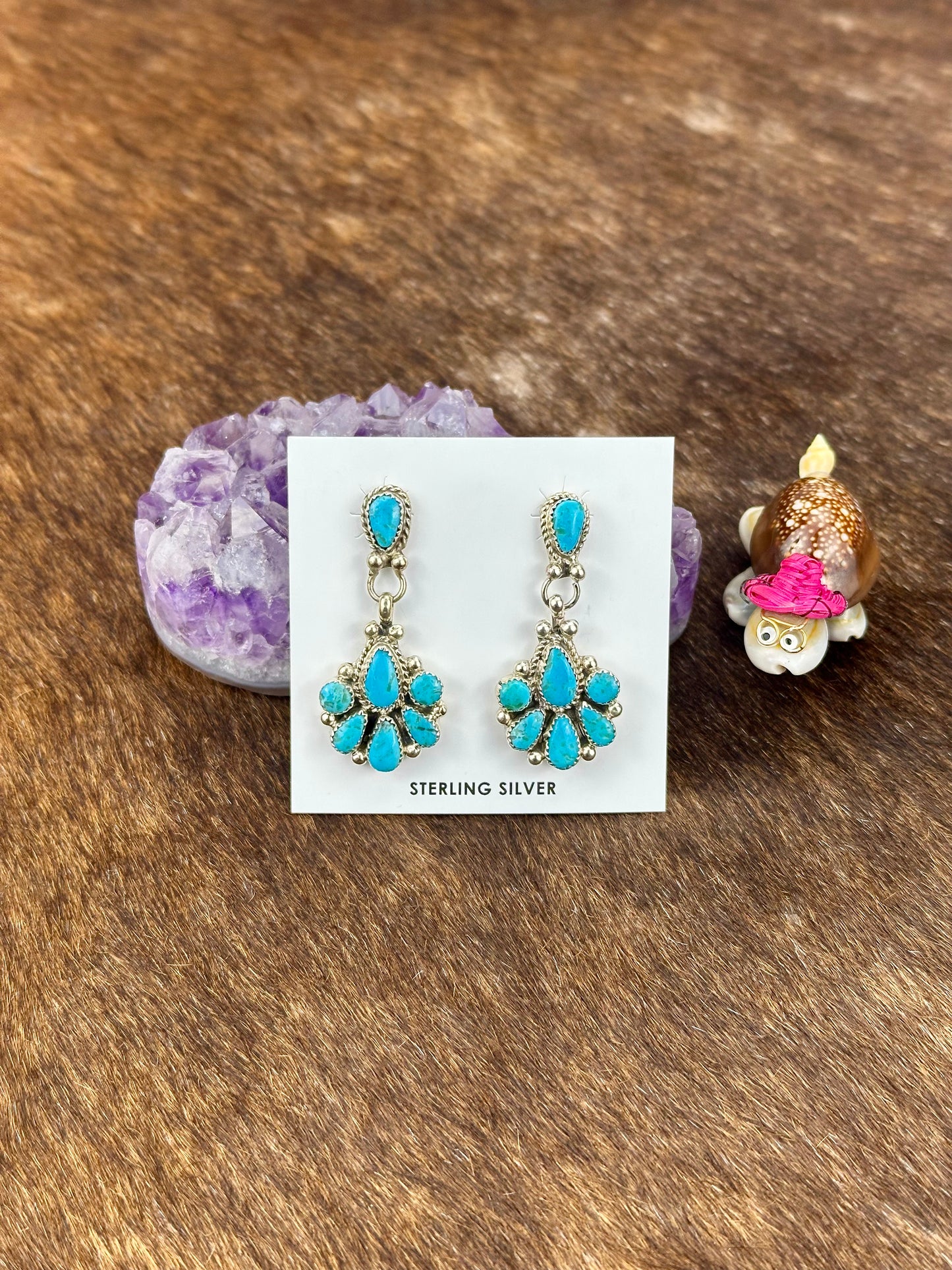 Kingman Turquoise Fan Earring