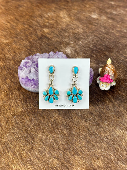 Kingman Turquoise Fan Earring