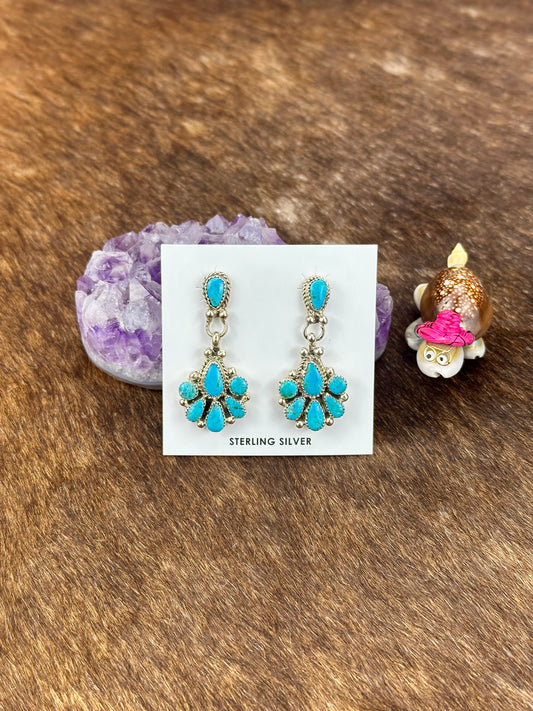 Kingman Turquoise Fan Earring