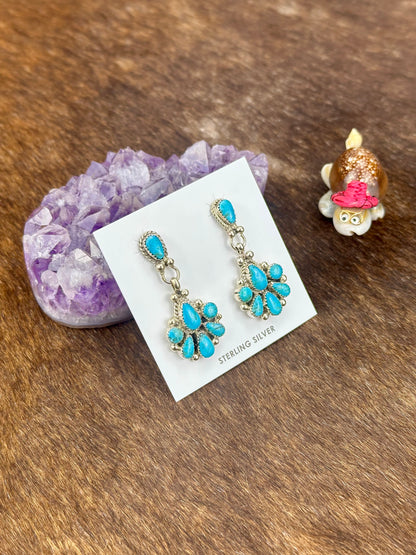 Kingman Turquoise Fan Earring