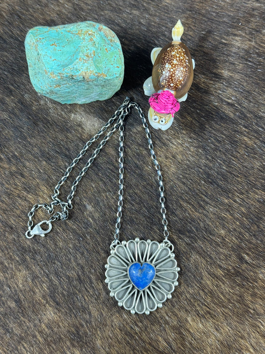 Lapis Heart Necklace