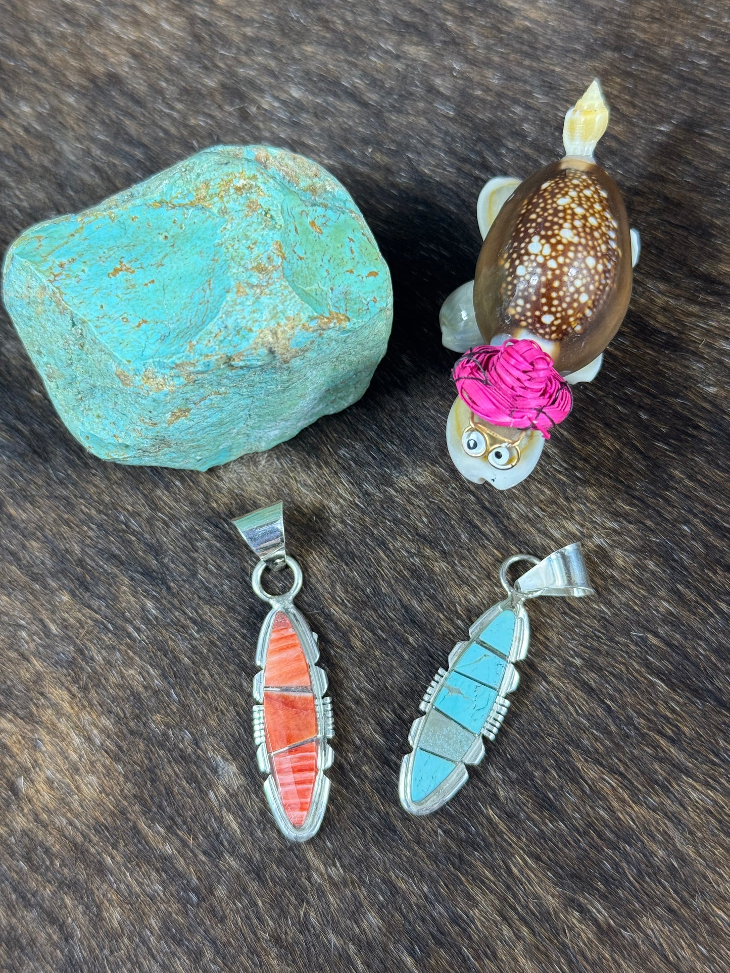 Spiny and Turquoise Inlay Pendant