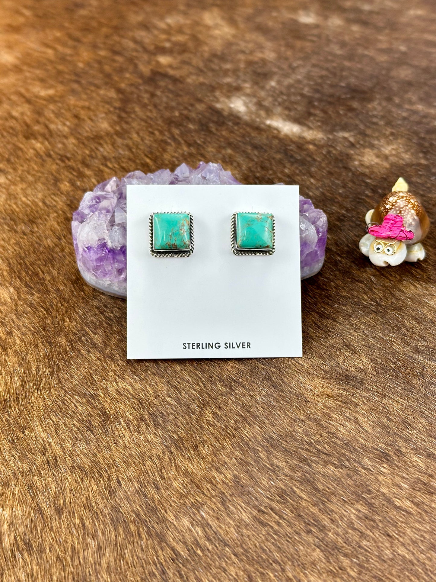 Kingman Turquoise Square Stud