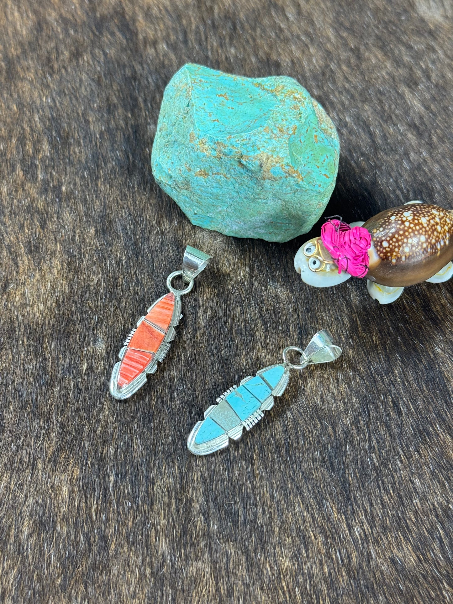 Spiny and Turquoise Inlay Pendant