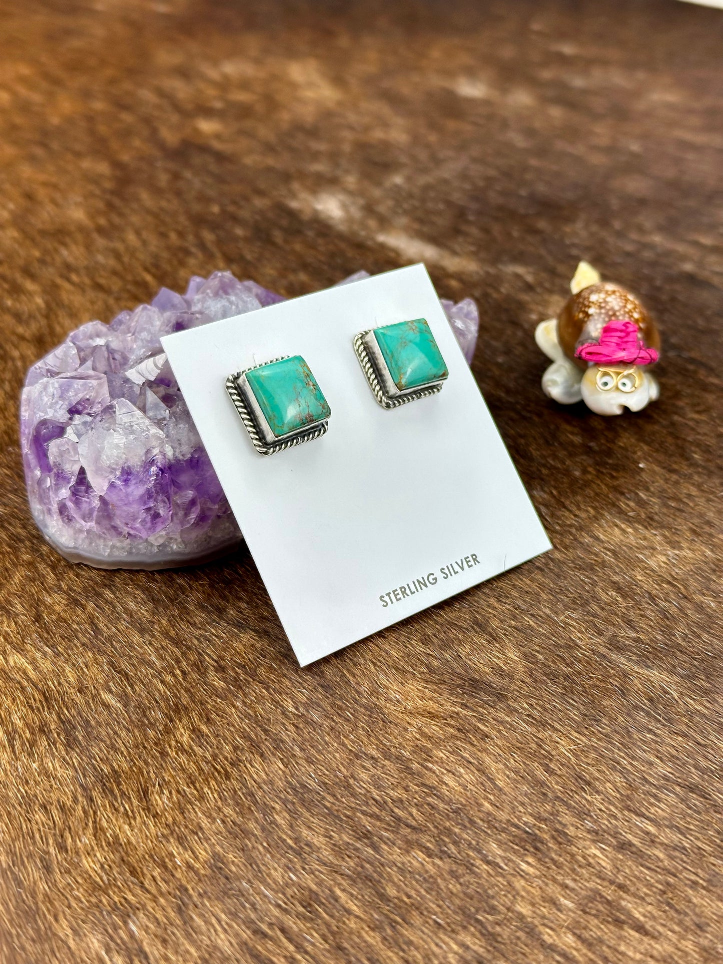 Kingman Turquoise Square Stud