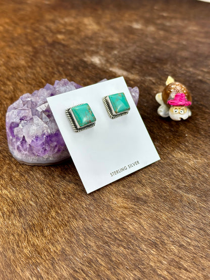 Kingman Turquoise Square Stud