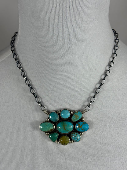 Kingman Cluster Fixed Pendant Necklace