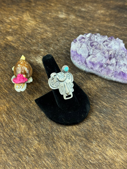 Kingman Turquoise Sattle Ring