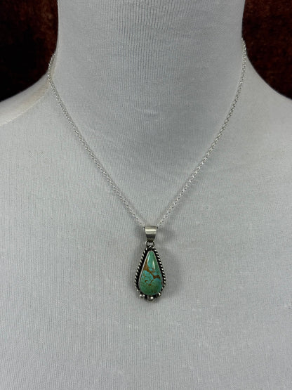 Kingman Turquoise Tear Drop Necklace