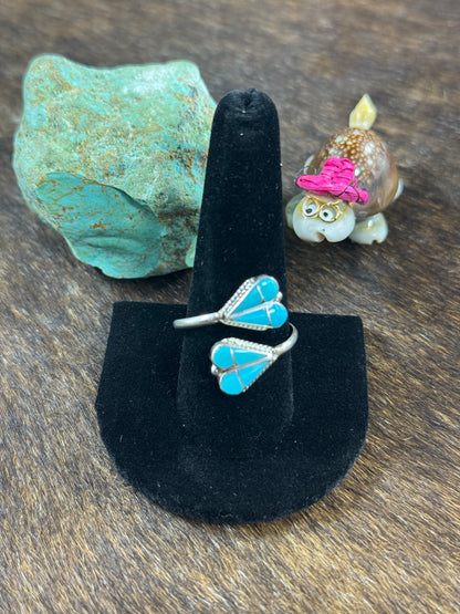 Adjustable Two Sided Heart Ring