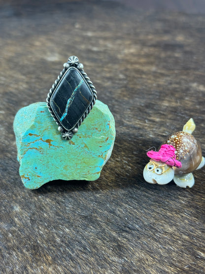Black Jack Single Stone Ring