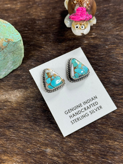 Orange Crush Triangle Stud Earring