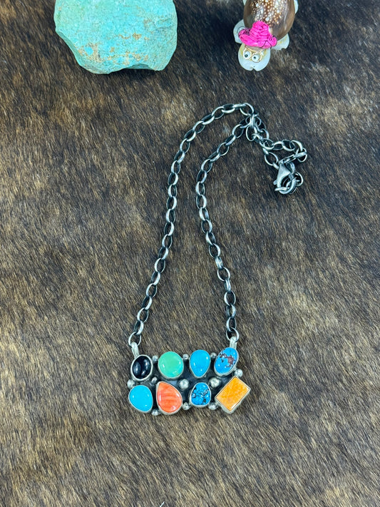 Multi Color Bar Necklace