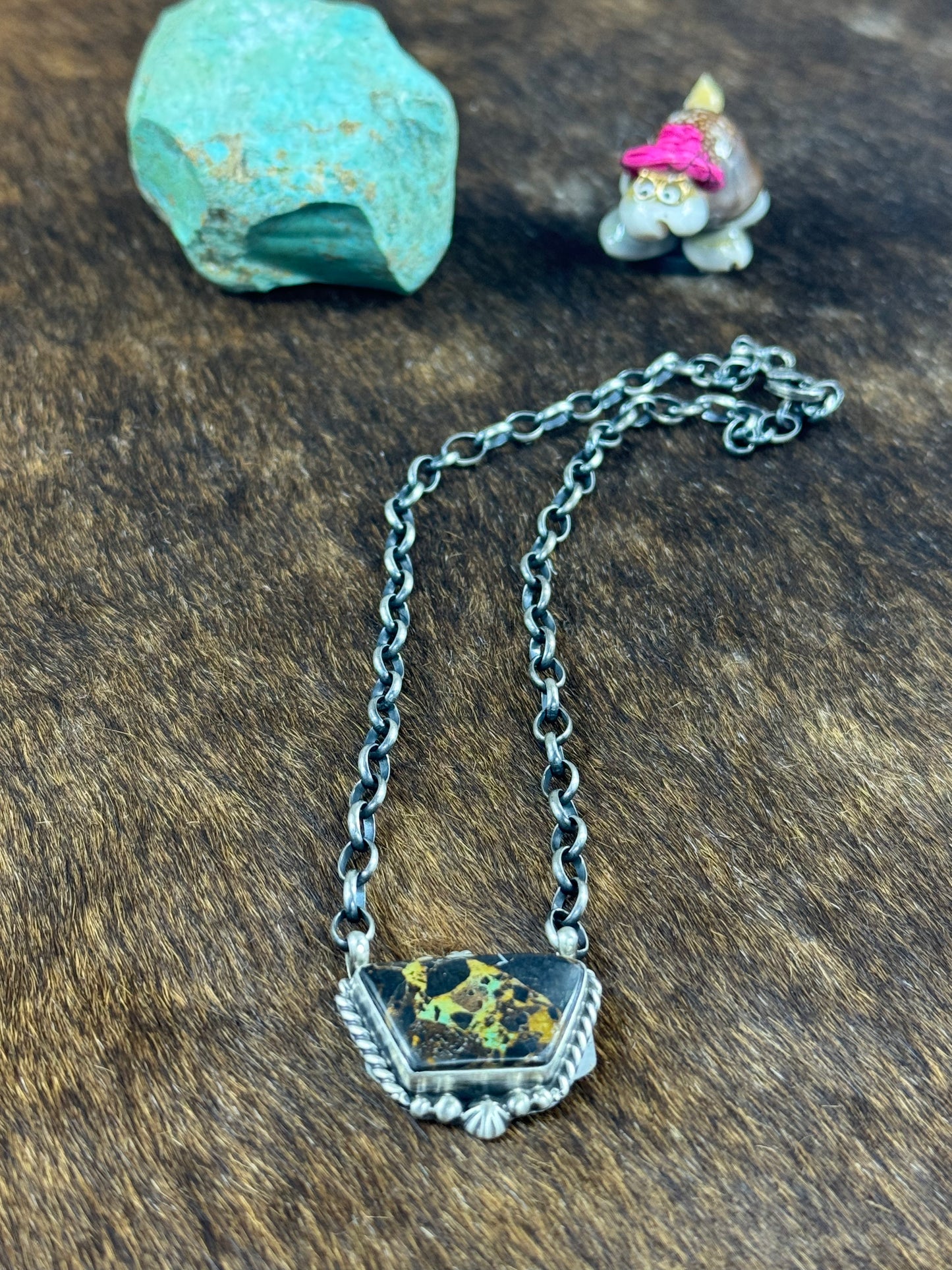 Black Jack Fixed Pendant Necklace