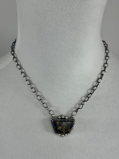 Black Jack Fixed Pendant Necklace