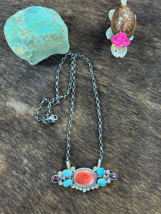 Multi Color Bow Tie Necklace