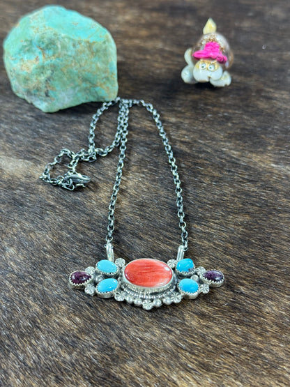 Multi Color Bow Tie Necklace