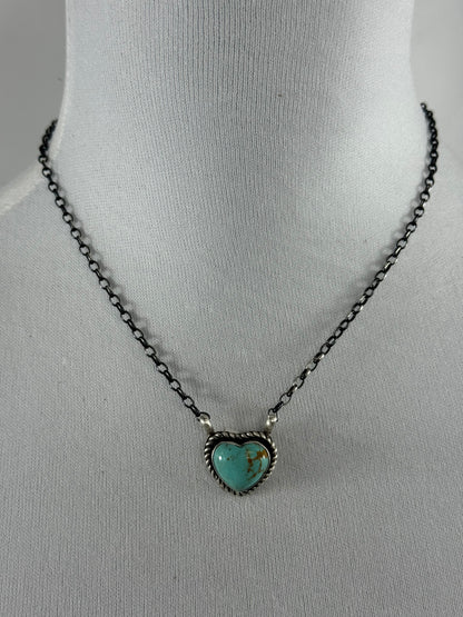 Kingman Turquoise Heart Necklace