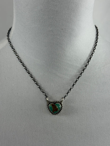 Kingman Turquoise Heart Necklace