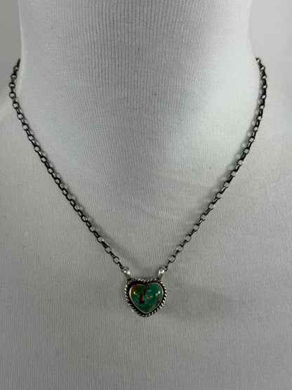 Kingman Turquoise Heart Necklace