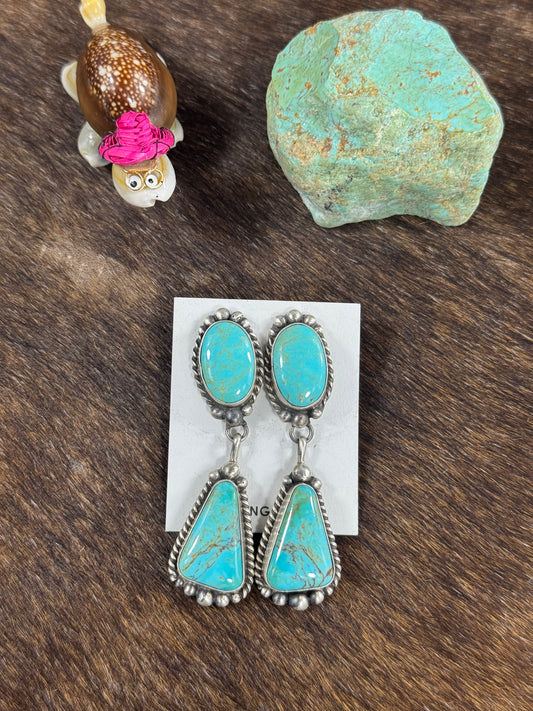 Kingman Two Stone Dangle Earring