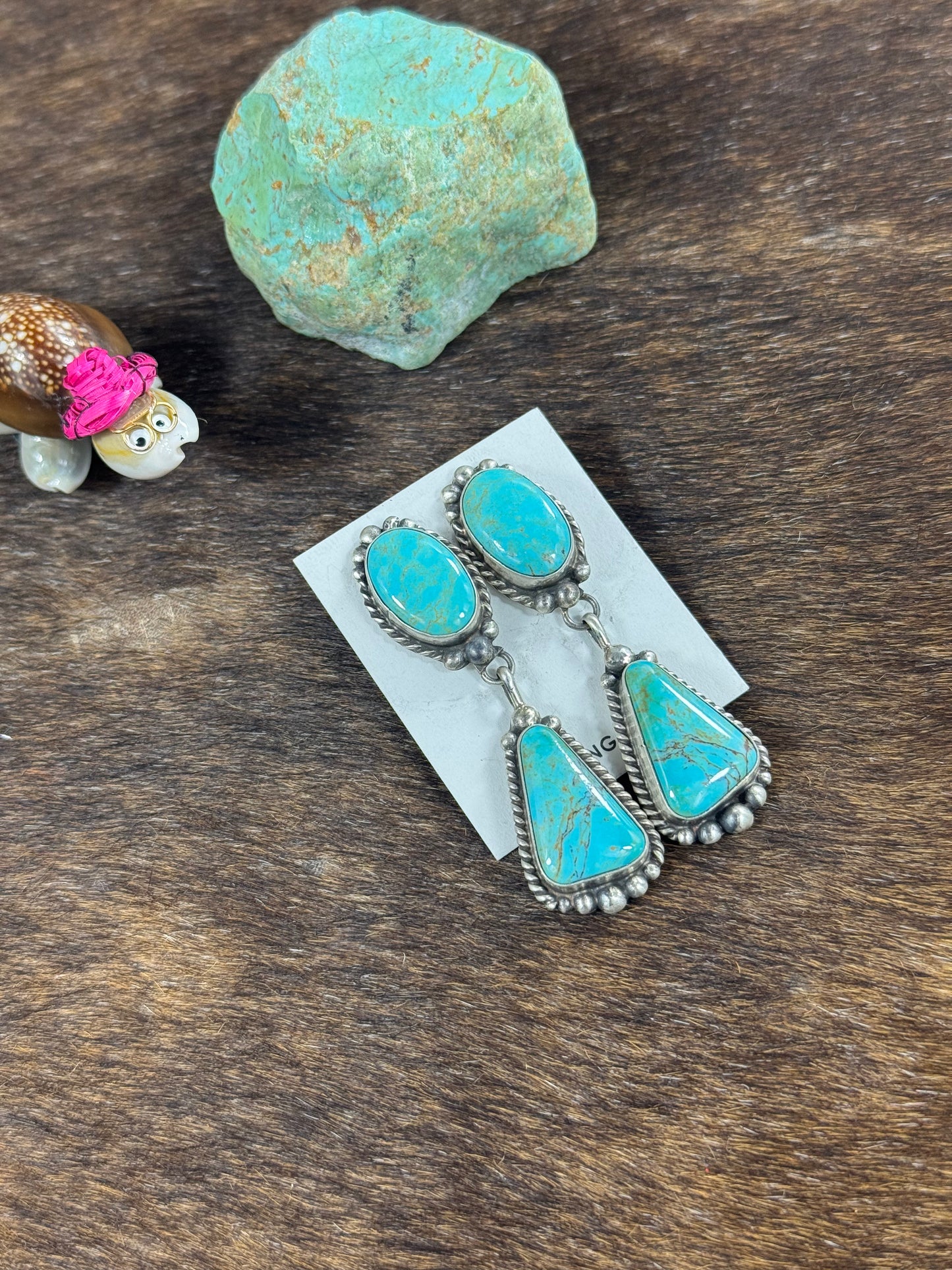 Kingman Two Stone Dangle Earring