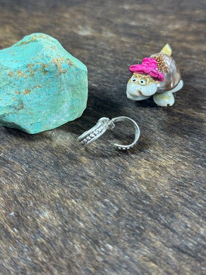 Sterling Hoop Earrings (Dot Stamp)