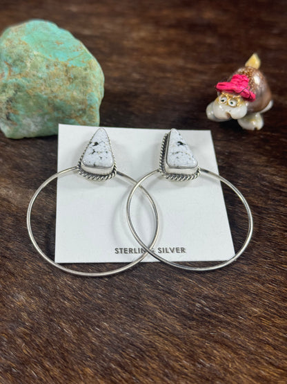 White Buffalo Hoop Earring