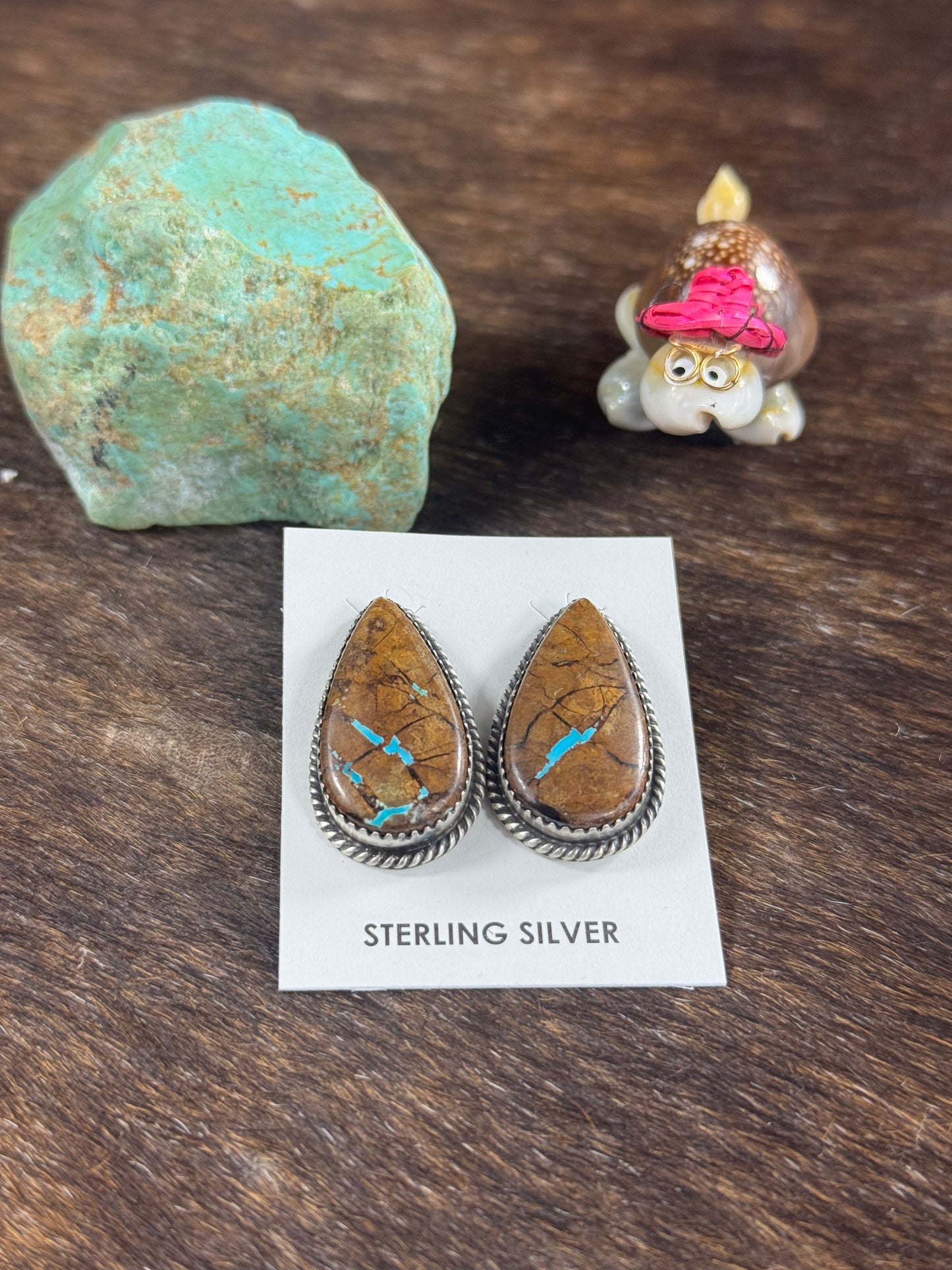 Boulder Turquoise Teardrop Earring