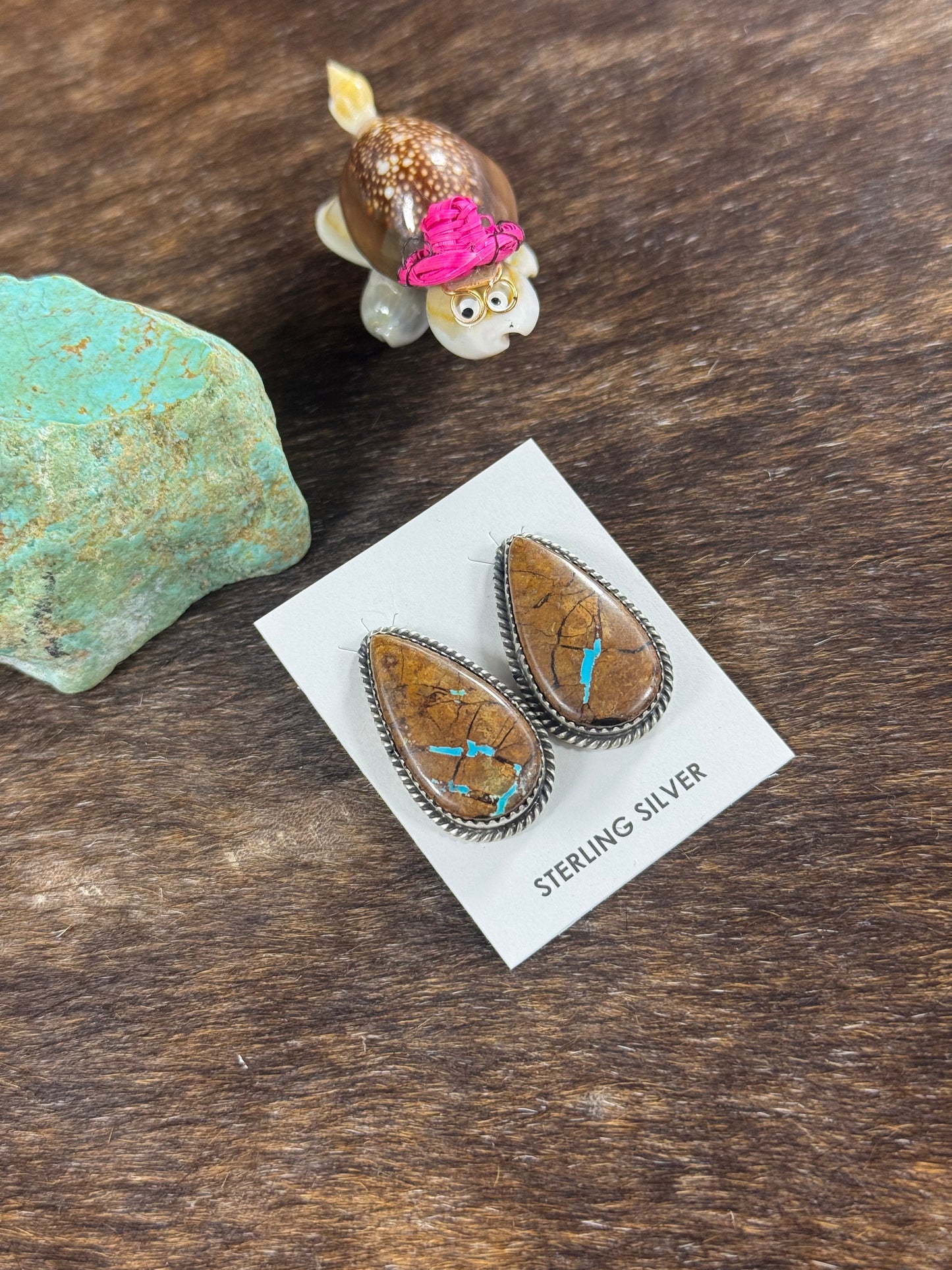 Boulder Turquoise Teardrop Earring