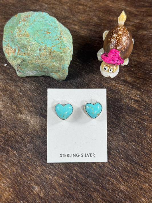 Kingman Turquoise Heart Earring