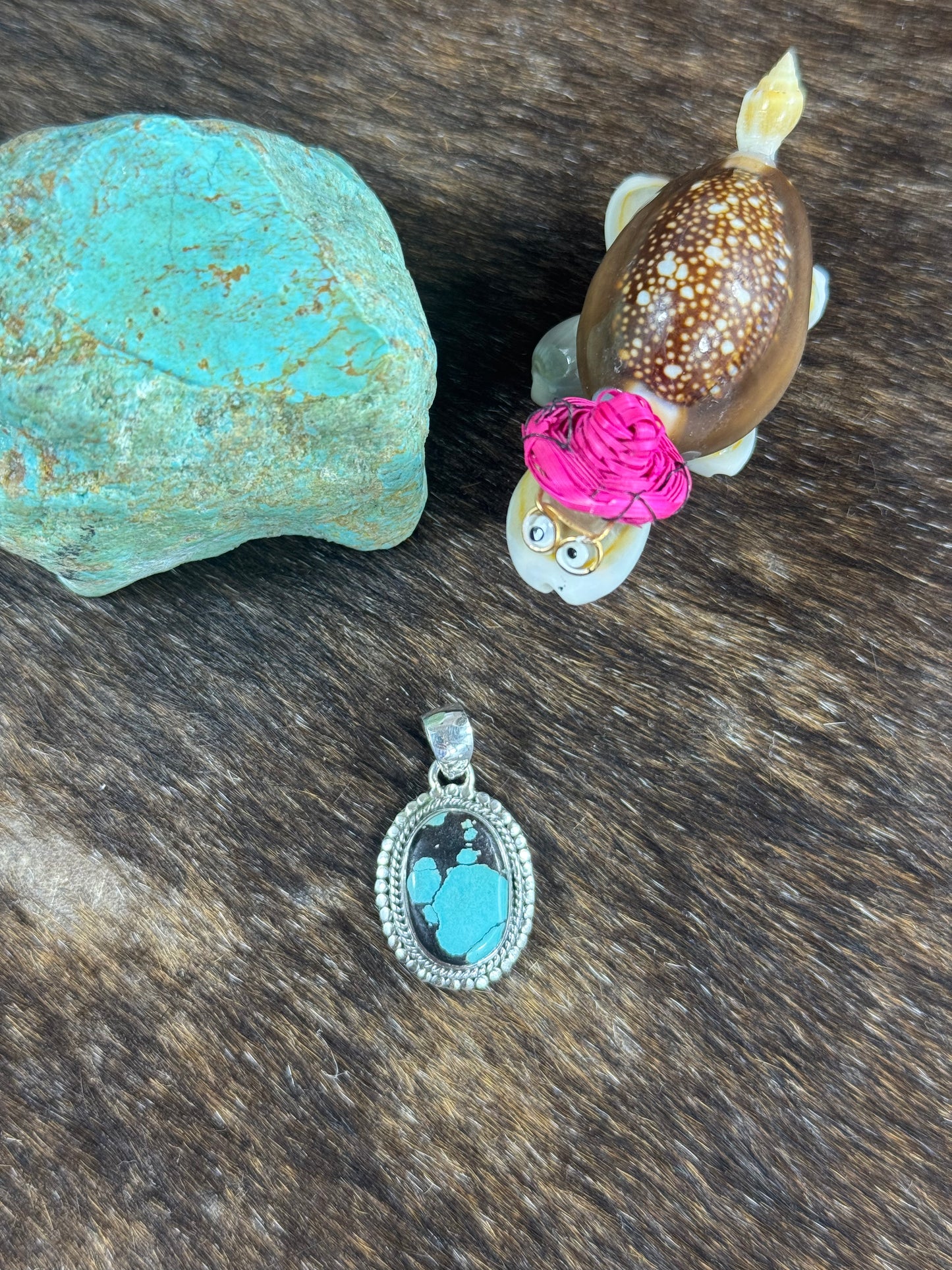Tibetan Turquoise Twist Wire Pendant