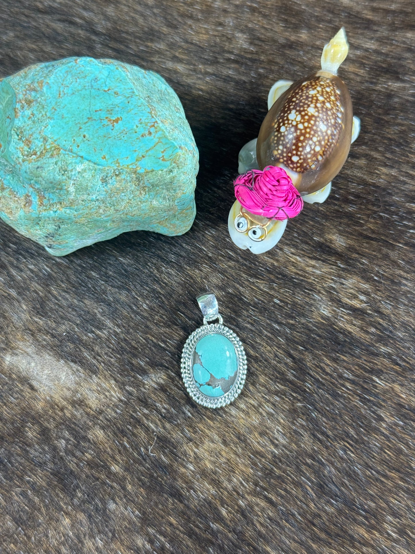 Tibetan Turquoise Twist Wire Pendant