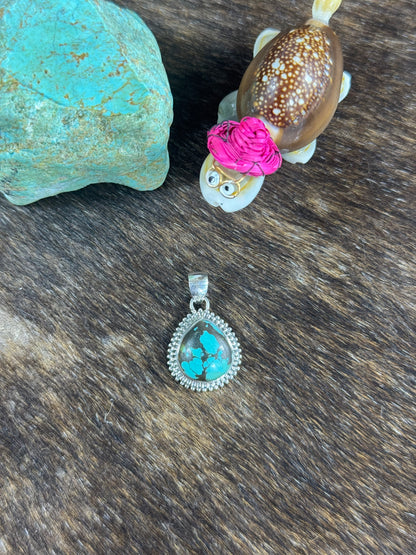 Tibetan Turquoise Twist Wire Pendant
