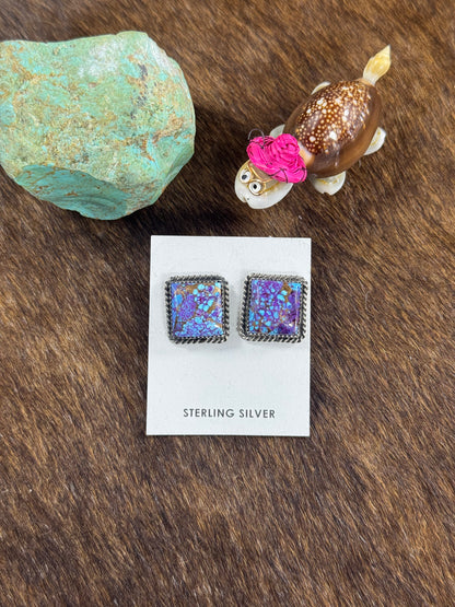 Purple Mojave Square Earring