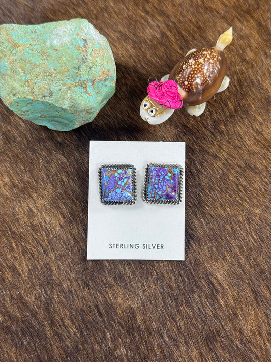 Purple Mojave Square Earring