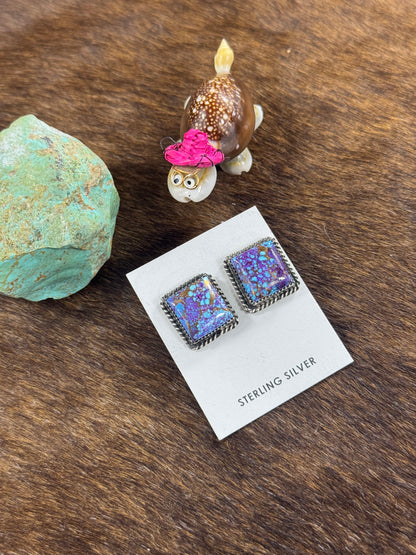 Purple Mojave Square Earring
