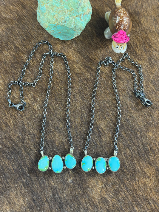 Sonoran Gold 3 Stone Fixed Necklace