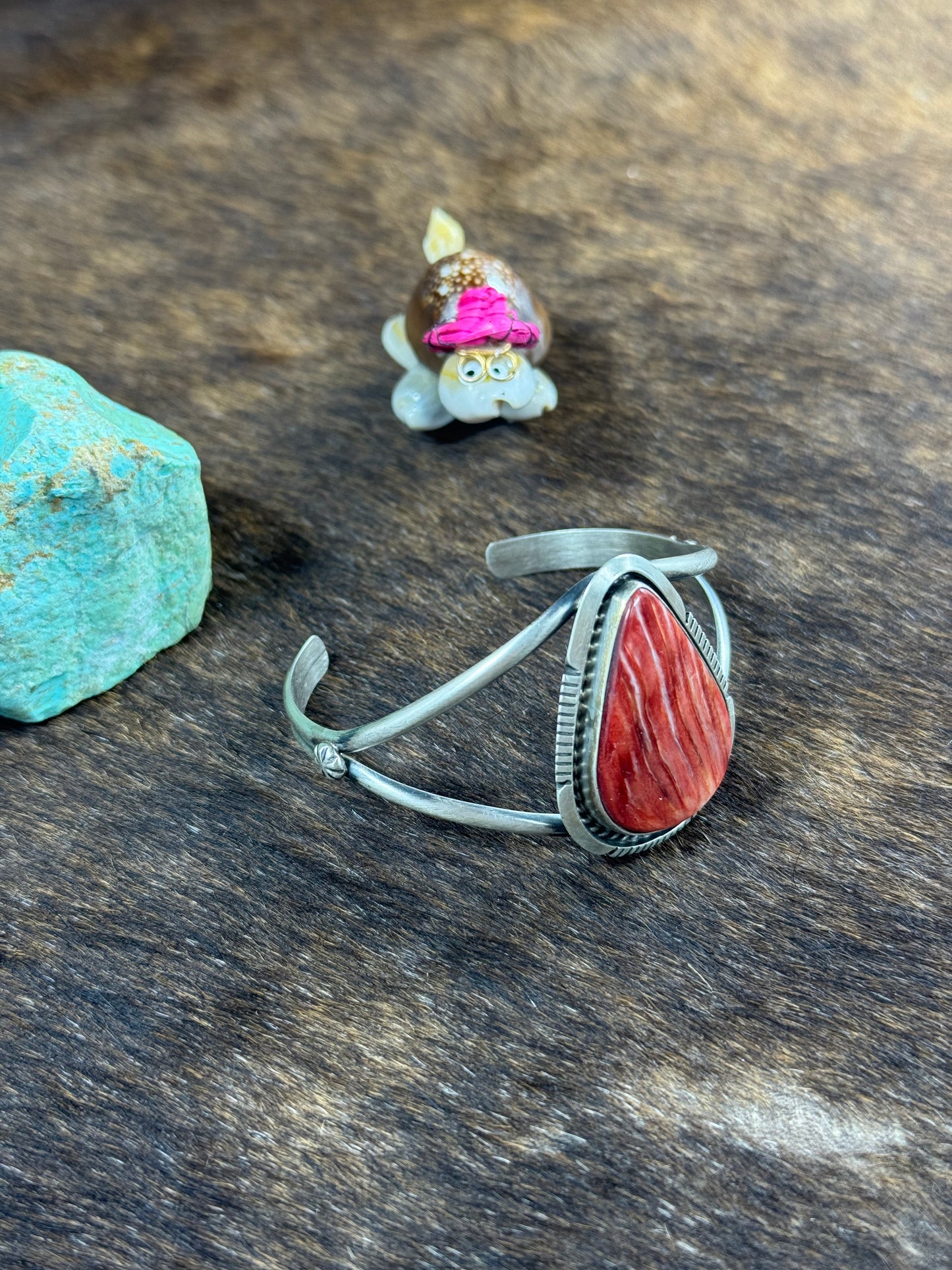 Red Spiny Teardrop Bracelet