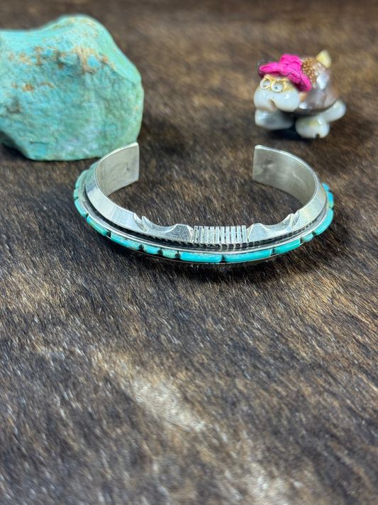 Kingman Turquoise Inlay Bracelet