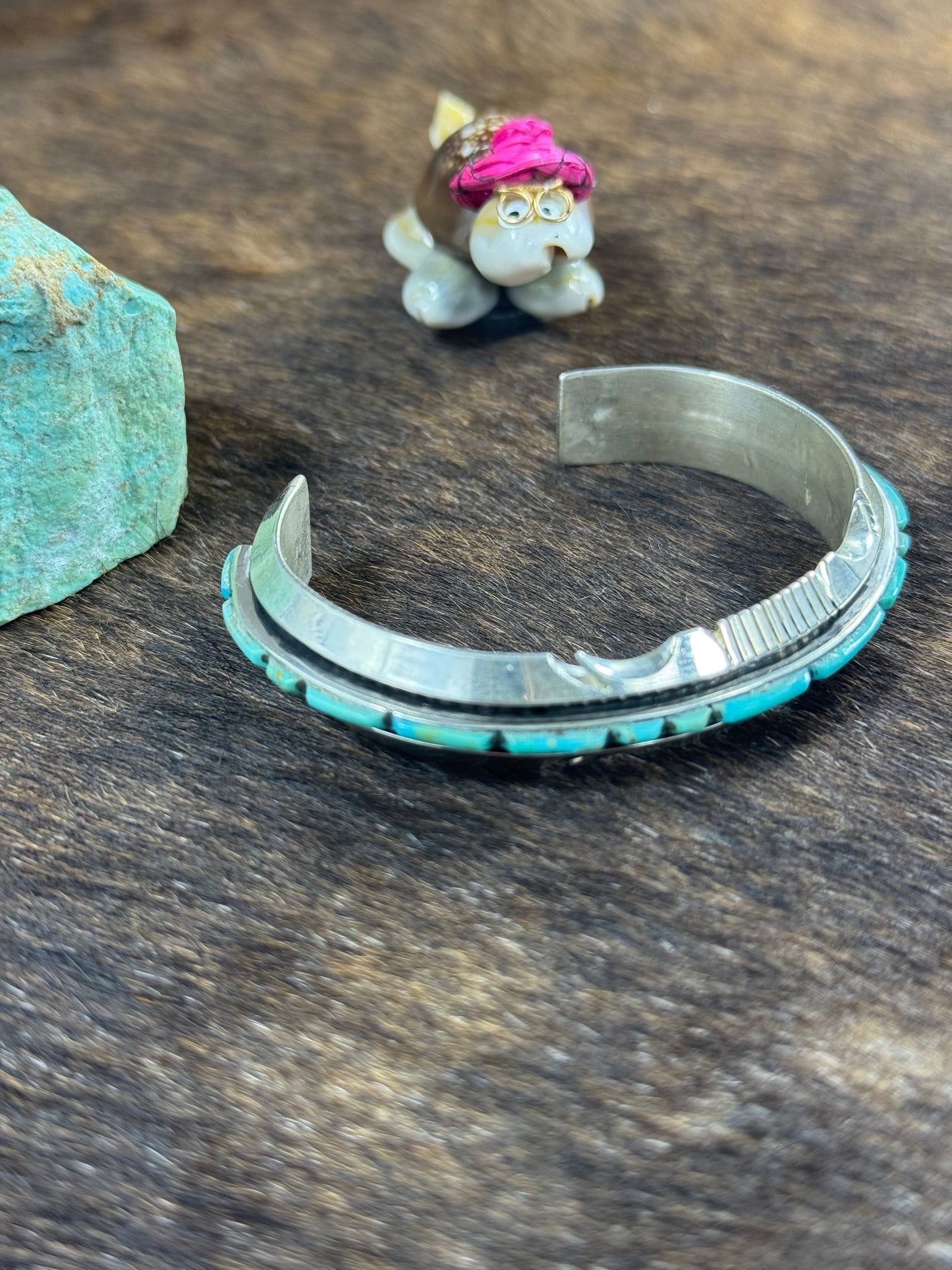 Kingman Turquoise Inlay Bracelet
