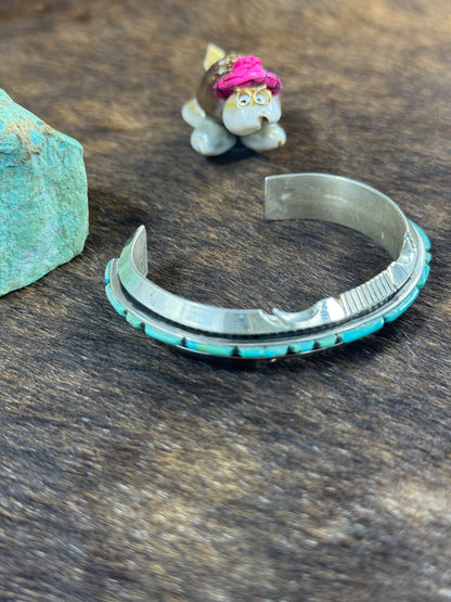 Kingman Turquoise Inlay Bracelet
