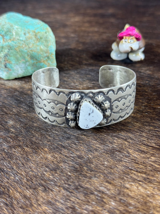 White Buffalo Stamp Cuff