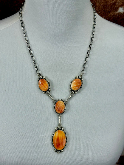 Orange Spiny Lariat Set