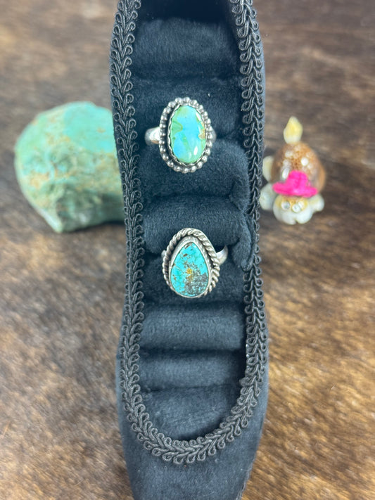 High Grade Kingman Turquoise and Sonoran Gold Ring